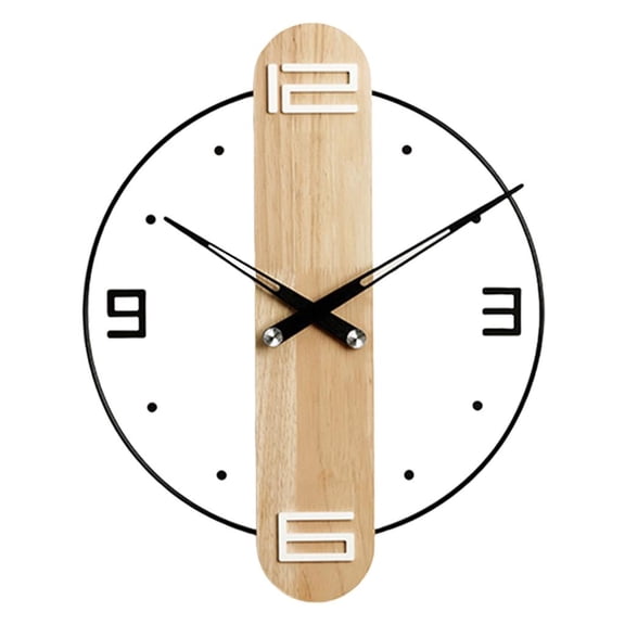 hejhncii Artisanal Acrylic Lens Wall Clock with Wood Finish Quiet Operations Room Ornament