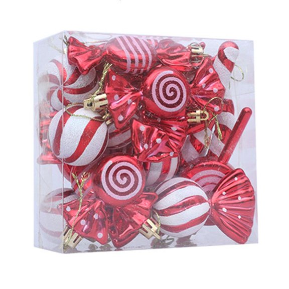 hejhncii Assorted Plastic Christmas Ornament Colorful Tree Decorations Festival Accessory