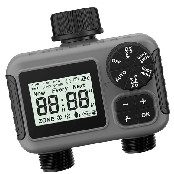 hejhncii Automatic Irrigation Controller Auto Watering Timer with 2 Zone For Balcony Gardens And Small Outdoor Farms
