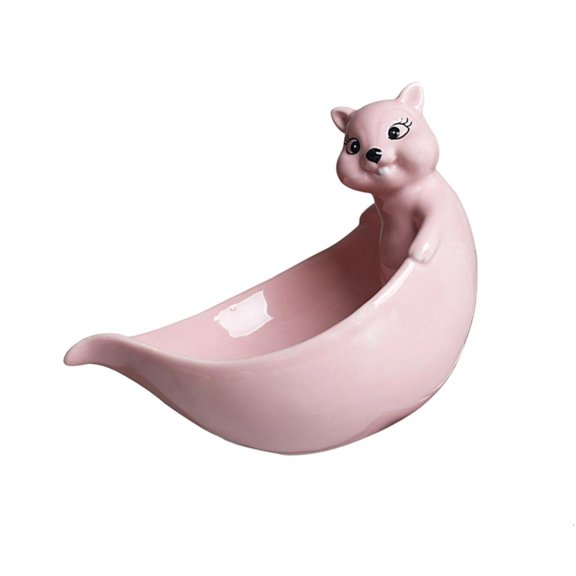 hejhncii Ceramic Squirrel Shape Planter Holder Storage Bucket Personality Decoration