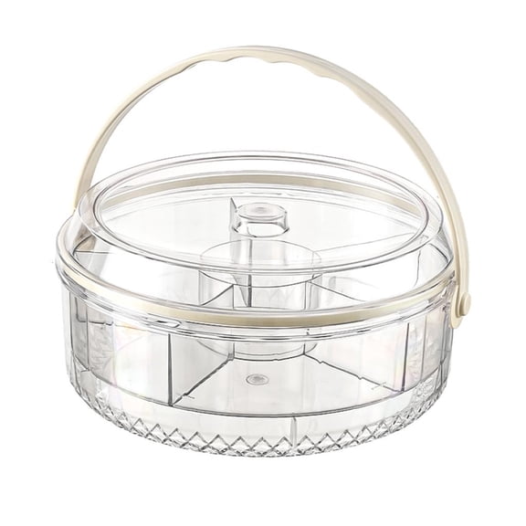 hejhncii Clear Acrylic Food Storage Container With Ice Compartment 5 Sections For Cold Cut Appetizers Freshness Produce Display
