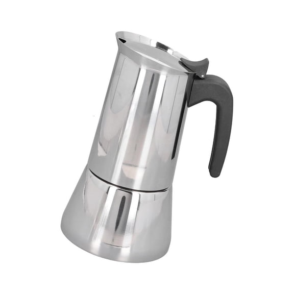 hejhncii Compact Stovetop Coffee Maker 2/4 Cups with Ergonomic Designs for Gas Electric Induction Cooktops Portable and Durable