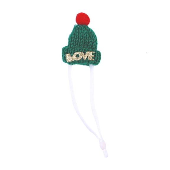 hejhncii Crocheted Santa Headwear Hat for Hamster Festival Gift Handwoven Supplies