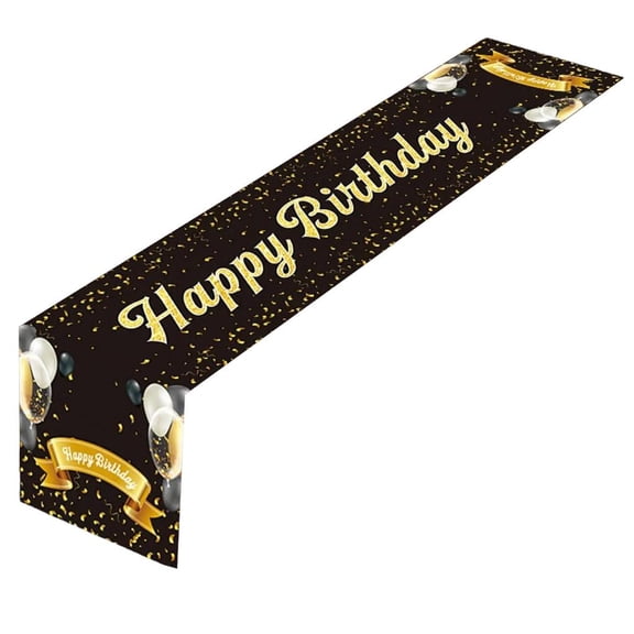 hejhncii Decorative Black Gold Table Runner Tablecloth for Birthday Occasion Accessories