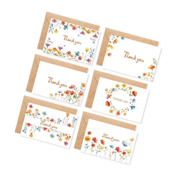 hejhncii Elegant Folded Greeting Cards Feature Floral Artwork Includes Envelopes