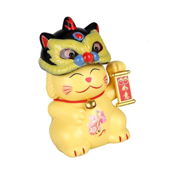 hejhncii Environmental Friendly Photovoltaic Panel Dancing Puss Margay Statue Dense Automotive Decoration With Automatic Motion Function