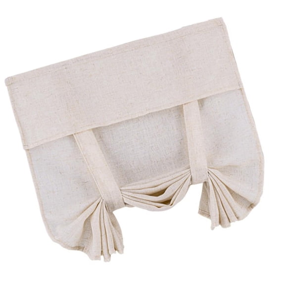 hejhncii Faux Linen Semi Sheer Door Curtain Light Filtering Ventilated Adhesive Privacy Tie Up Shade Multipurpose Room Partition