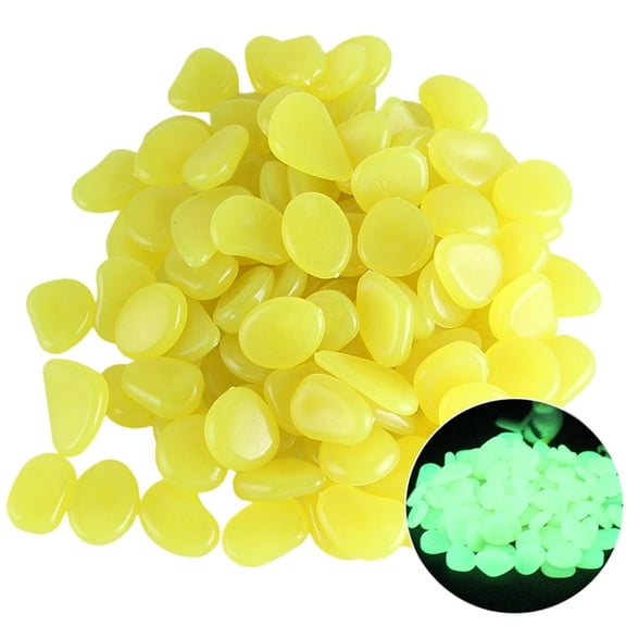 hejhncii Glowing Stone Pack of 100 Resin Pebbles for Indoor Water Features and Outdoor Pathway Markers