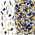 thumbnail image 1 of hejhncii Graduation Celebration Confetti Glittering Gold Black Blue Decoration Supplies, 1 of 8