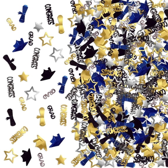 hejhncii Graduation Celebration Confetti Glittering Gold Black Blue Decoration Supplies
