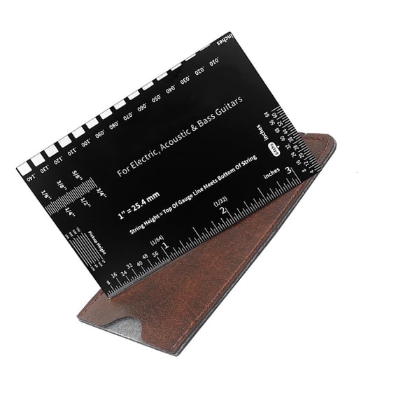 hejhncii Guitar String Action Gauge Ruler Wear-resistant Measuring Card Luthier Tool