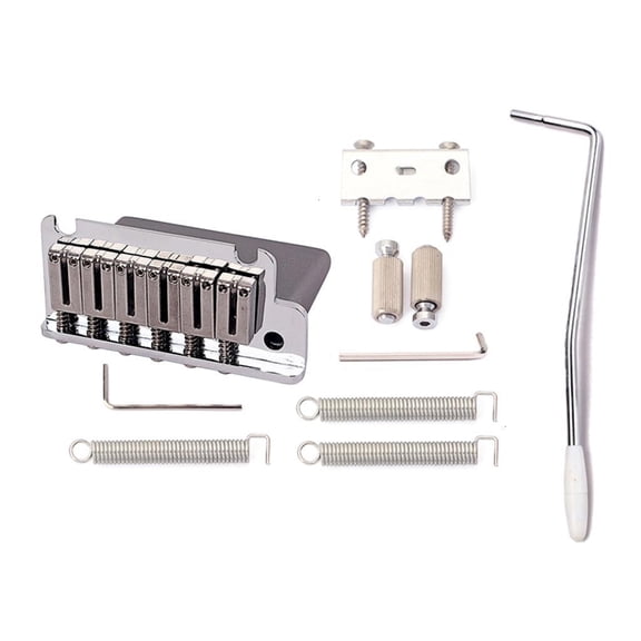 hejhncii Guitar Tremolo System Set for 6 String Guitar Tailpiece Replacement Chrome