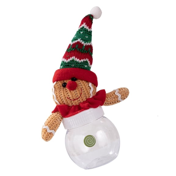 hejhncii Holiday Treat Container Creative Santa Design Candy Storage Jar Sealed Plastic