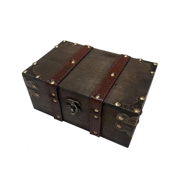 hejhncii Large Capacity Wooden Chest Handcrafted Jewelry Storage Box Decorative Accessory