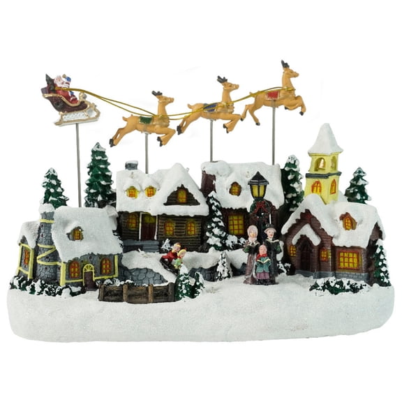 hejhncii Light Up Singing Deer Holiday Decoration Resin Indoor Festival Display Ornament