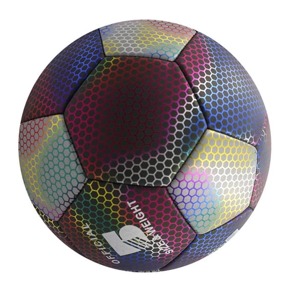 hejhncii Luminously Colorful Soccer Balls Reflective Football Glowing Standard Size Soccer