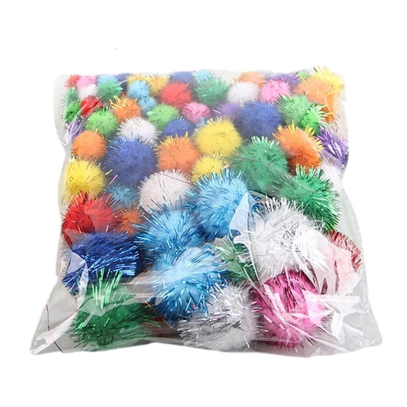 hejhncii Mini 100pcs Tinsels Pompoms Shape DIY Hair Clip Accessories for Clothing & Shoes