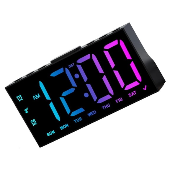 hejhncii Modern LED Digital Clock with 2 USB Charging Port DST Function for Home Office