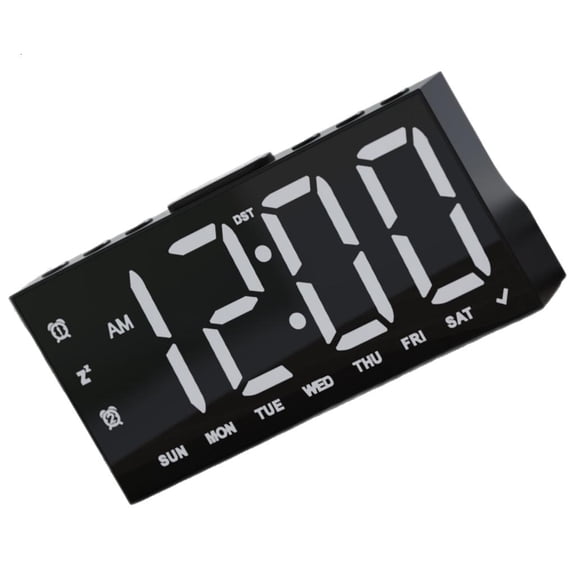 hejhncii Modern LED Digital Clock with 2 USB Charging Port DST Function for Home Office