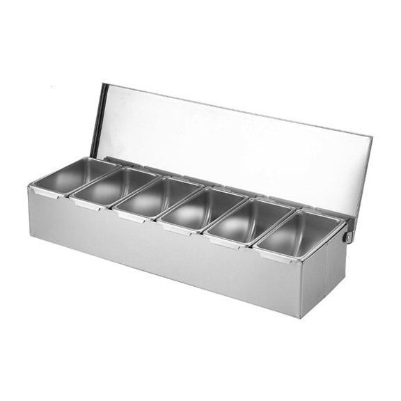 hejhncii Multiple Section Spice Storage Box With Nonslip Bottom Practical Nonrust Steel Kitchen Accessory For Family Use