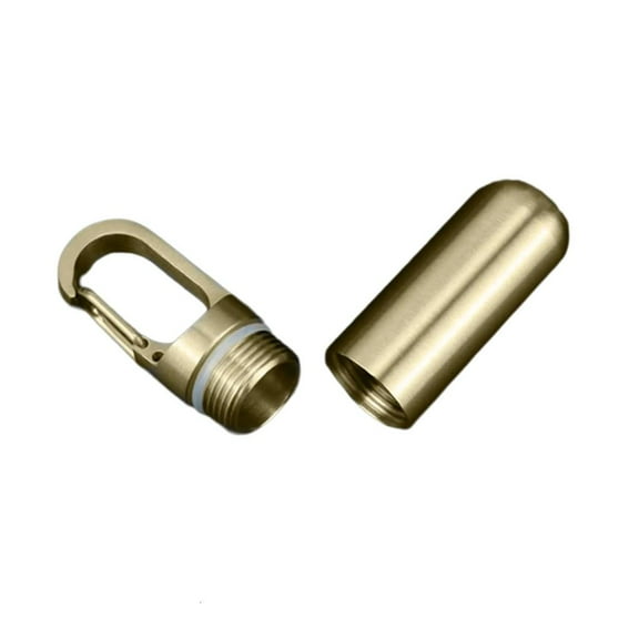 hejhncii Multipurpose Brass Keychain Pills Vial Sealed Waterproof Storage for Small Items