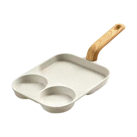 hejhncii Multipurpose Breakfast Cookware Quick Heating 3 Section Eggs Frying Pan Aluminum