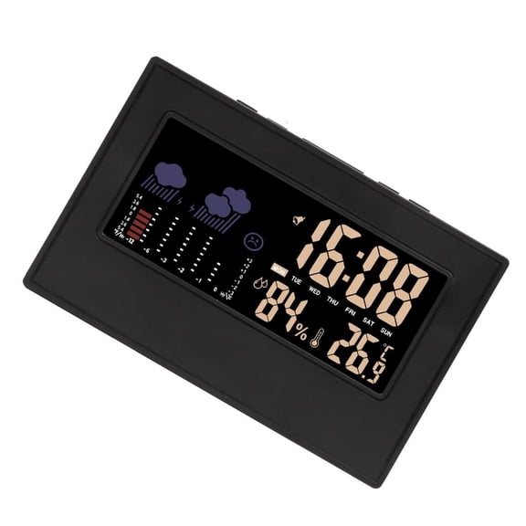 hejhncii Multipurpose LED Calendar Clock With Temperature Humidity Sensor Wall Desktop