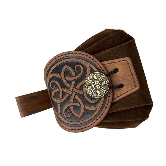 hejhncii PU Leather Waist Bag Old Styles Belt Bag Medieval Cube Bag Cosplay Side Pack