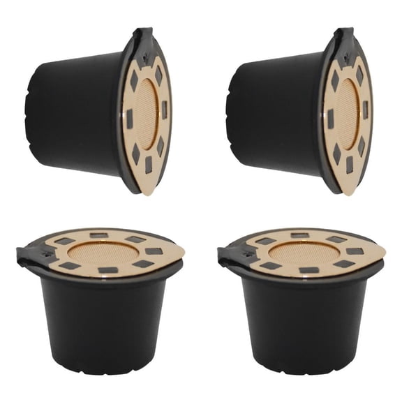 hejhncii Pack Of 4 Refillable Coffee Pods with Stainless Steel Lid Portable Coffee Filter