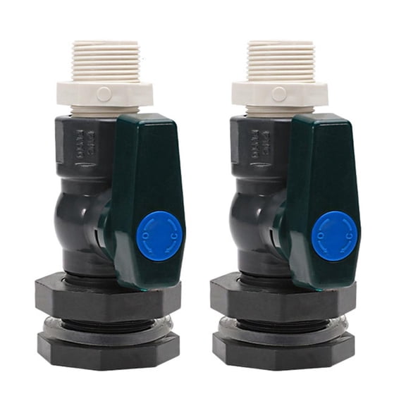 hejhncii Pack of 2 Practical PVC Rain Barrels Valves Set 3/4 Inch Valves with Secure Bulkhead Fitting Adapter for Gardens