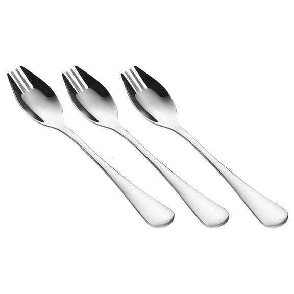 hejhncii Pack of 3 Versatile Camping Utensils Spoon Fork Combo Stainless Steel Material