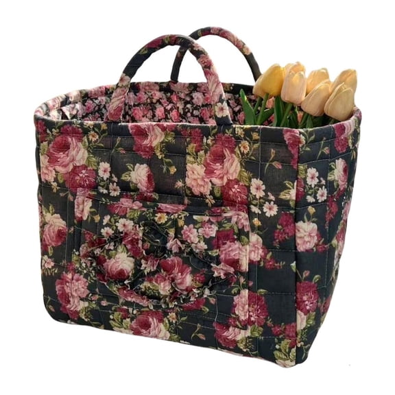 hejhncii Polyester Foldable Clothes Organizers Decorative Floral Storage Basket For Home Use