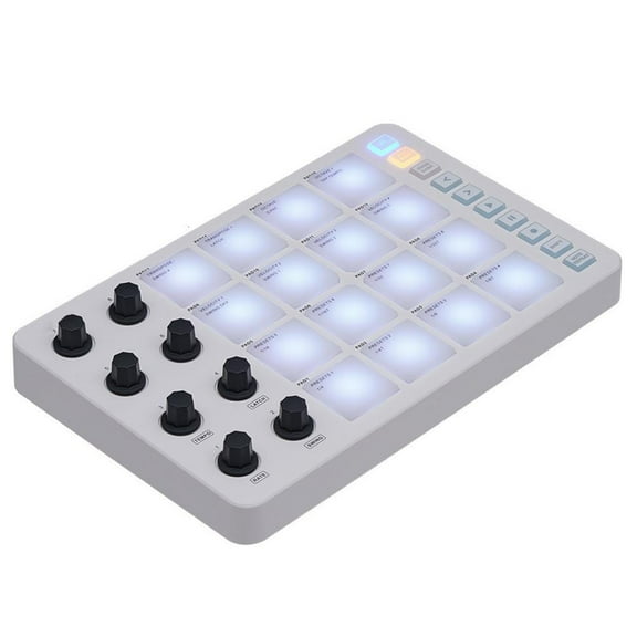 hejhncii Practical USB MIDI Keyboard Controller with Drum Pads LED Display, Professional