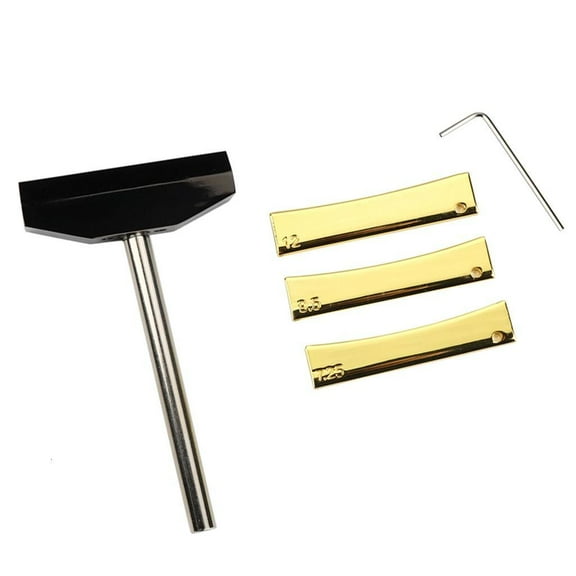 hejhncii Professional Guitar Fret Press Tool with 3 Radians Inserts Alloy Texture