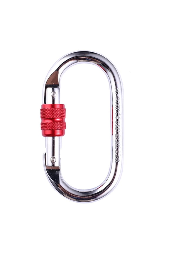 Rock Climbing Carabiner Oval Screw Gate Locking Carabiner Spring Snap Keychains Clip Hook Buckle for Riggings, Rope