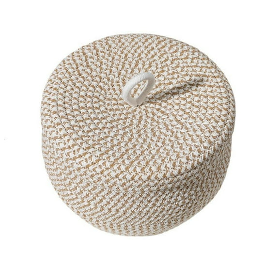 hejhncii Round Baskets with Lid Hand-woven Cotton Rope Decorative Basket for Organizing