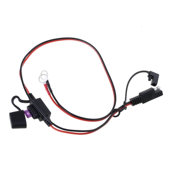 hejhncii SAE Connectors SAE to O Rings Terminals Harness with 10A Protections Fuses for Safety, 2Pin Quickly Disconnects Plugs Cable