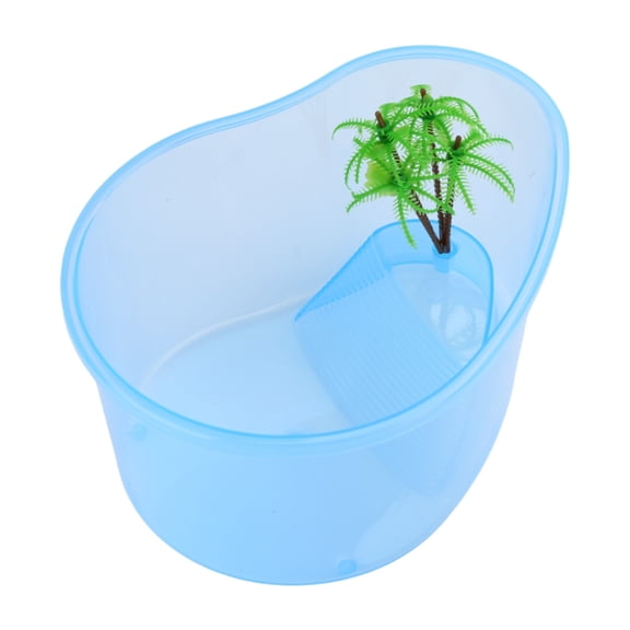 hejhncii Small Reptile Terrarium Clear Plastics Gecko Habitat with Basking Island