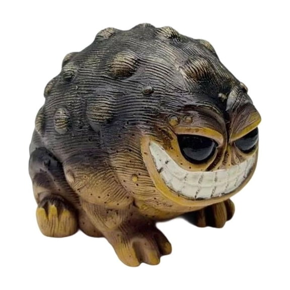 hejhncii Smiling African Rain Frogs Resins Figurine for Home Garden Decors Weather Resistant Toads Miniature Sculpture Ornament