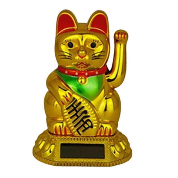 hejhncii Solar Accused Fortune Beckoning Puss Auto Waving Sculpture Environmental Home Decoration Addition