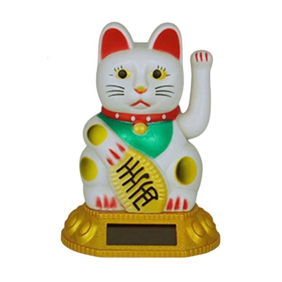 hejhncii Solar Accused Fortune Beckoning Puss Auto Waving Sculpture Environmental Home Decoration Addition