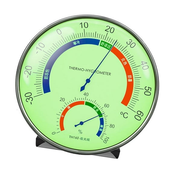 hejhncii Stainless Steel Hygrometer Thermometers Pointer Display Real Time Humidity Gauge