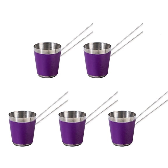 hejhncii Stylish Practical 30ml Shot Glasses with Chain Party Shot Glasses Necklace Cups