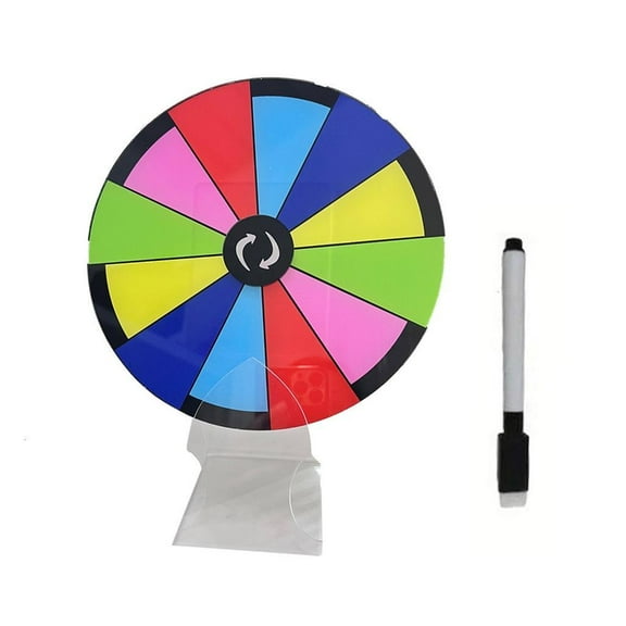 hejhncii Tabletop Prize Turn Plate Erasable Fortune Wheel Wheel Prize Rotating Game