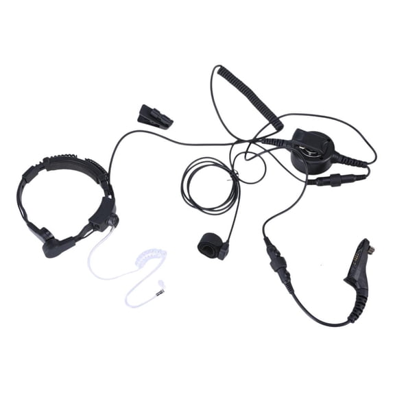 hejhncii Throat Microphone Headset Headphone with Finger Push to Talk for P8268 DP4800 Radios Noise-canceling Flexible