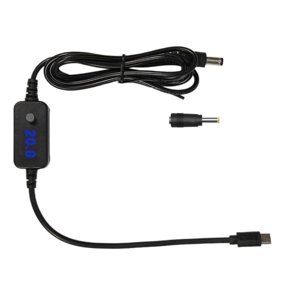 hejhncii USB C PD65W Fast Charging Cable Adjustment 5V 20V 4.0x1.7mm Connecttion Tip Type C to DC5525 Line with Led