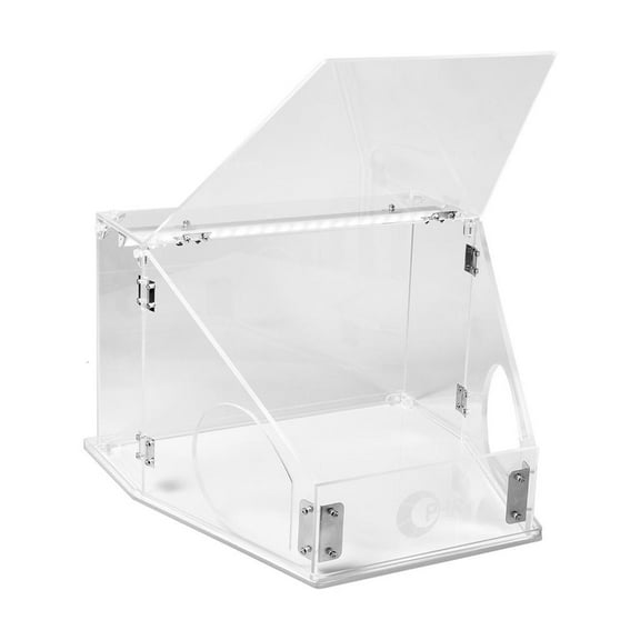 hejhncii USB Powered Clear Enclosed Box with 2 Holes Plastic Grinding and Polishing Box for Engraving Sanding Accessories