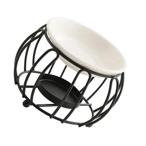 hejhncii Wax Melt Burners with Ceramics Dish Metal Pumpkin Shape Aromatherapies Diffuser for Decorative Home and Office Use