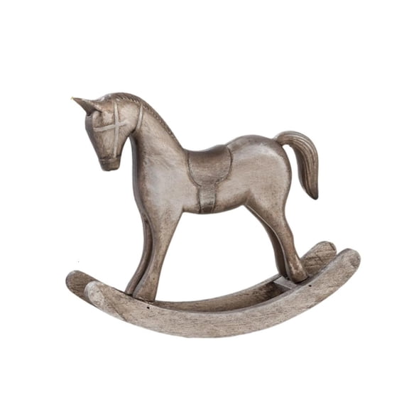 hejhncii Wooden Rocking Horse Statue Durable Base Handmade Crafts Art