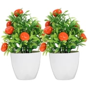 heka 2 Artificial Fruit Tree Potted Bonsai Decoration Orange